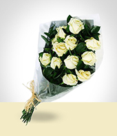 Ocasiones - Bouquet De Doce Rosas Blancas